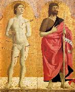 Piero della Francesca, Polyptych of the Misericordia: Sts Sebastian and John the Baptist